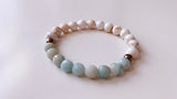 Calm Amazonite Gemstone + Howlite + Pyrite Accent Bracelet