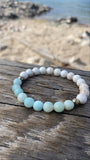 Calm Amazonite Gemstone + Howlite + Pyrite Accent Bracelet