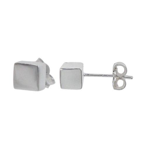 Geometric + Cube+ Sterling Silver Earrings