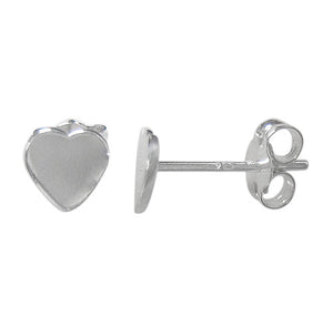 Heart + Sterling Silver + Tiny Earrings