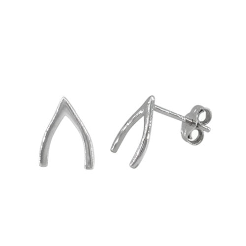 Wishbone + Sterling Silver Earrings