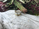 Sterling Silver + Floral + Brass Engraved + Meditation Ring