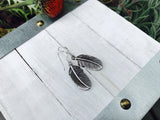 Feather + Sterling Silver Earrings