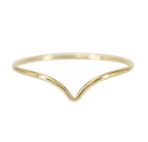 Chevron + Love + Strength + Minimalist + Gold Filled Ring