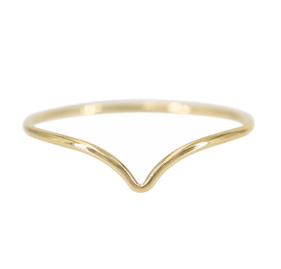 Chevron + Love + Strength + Minimalist + Gold Filled Ring