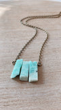 Amazonite Gemstone Trio Necklace + Calm + Peacefulness