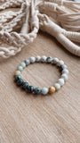 Mixed Amazoninte Gemstones + Howlite Bracelet