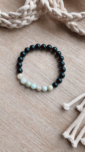 Amazonite Gemstone + Black Onyx Bracelet