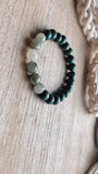 Green Agate Gemstone + Green Sandalwood Bracelet