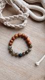 Lava Rock Diffuser Stone + Sandalwood + Green Labradorite Gemstone Bracelet