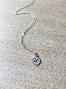 Compass + Direction + Guidance + Sterling Silver Necklace