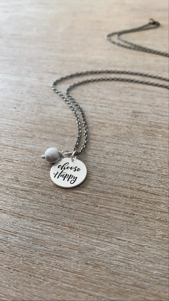 Happy + Howlite Gemstone Necklace