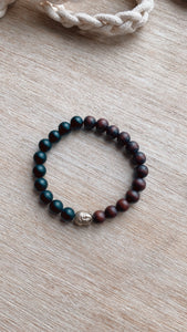 Black Onyx Gemstone + Rosewood Buddha Bracelet