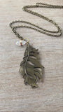 Feather + Quartz + Boho Necklace